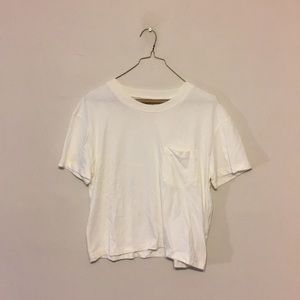 Madewell white cropped pocket Tee